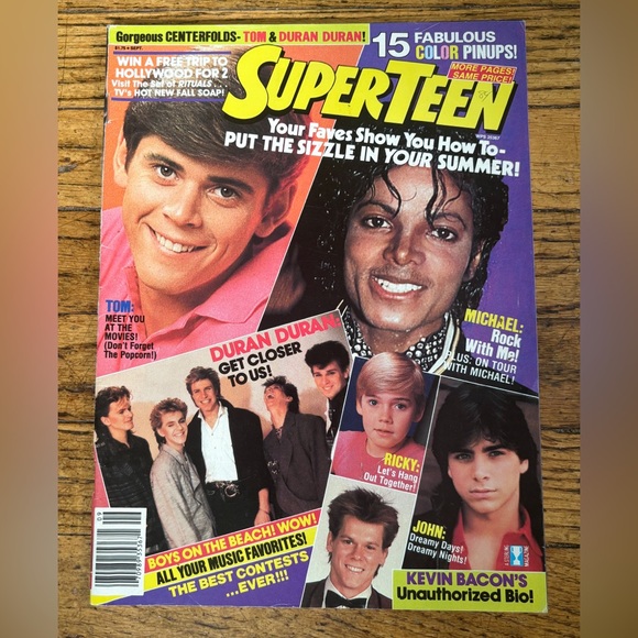 Vintage Other - Super Teen Magazine September 1984 Michael Jackson Duran Duran Kevin Bacon